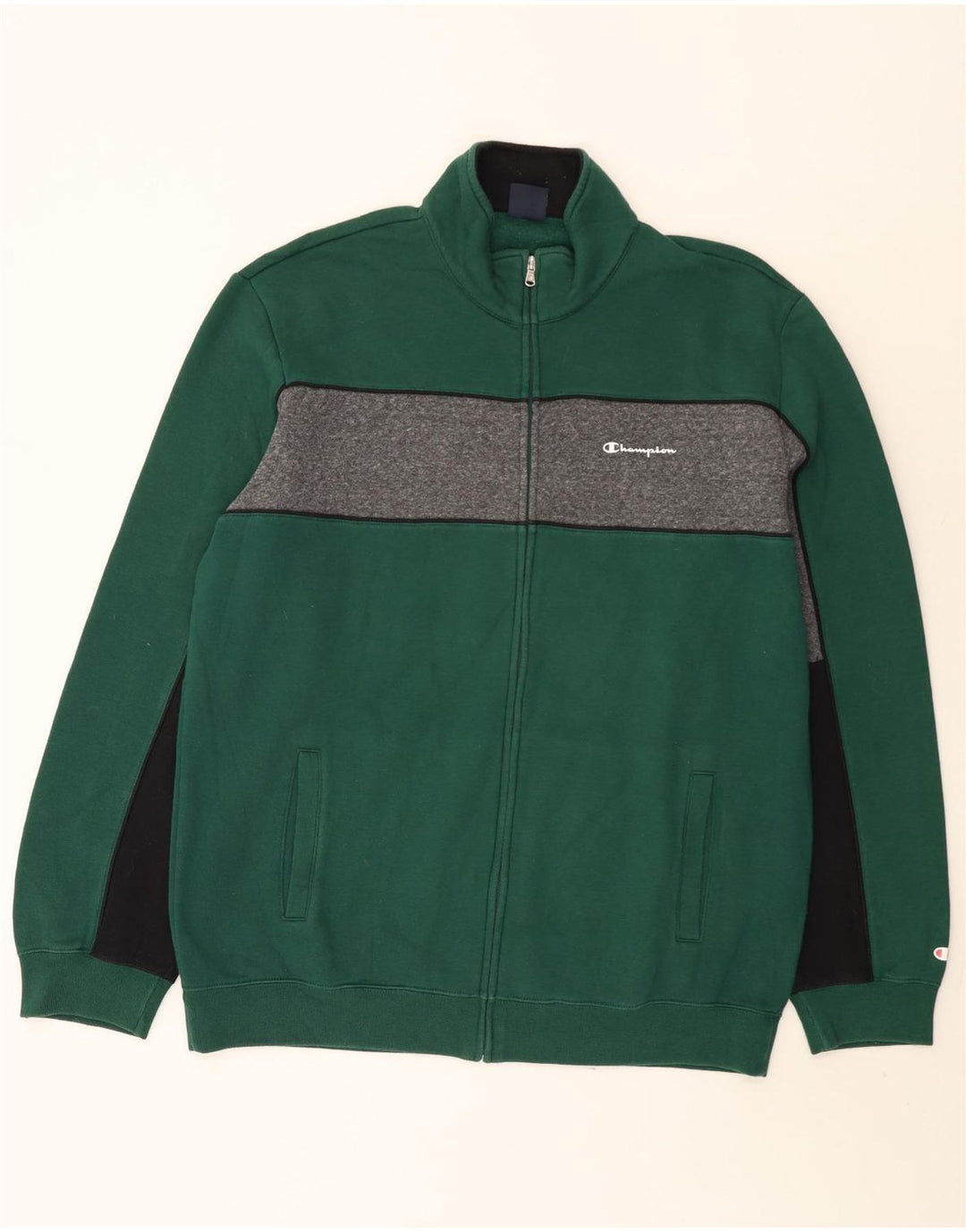 Champion Herren-Trainingsanzugoberteil, Jacke 3XL, Grün, Farbblock