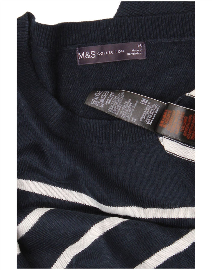 Marks & Spencer Damen-Pullover mit Rundhalsausschnitt, Gr. 40, Marineblau