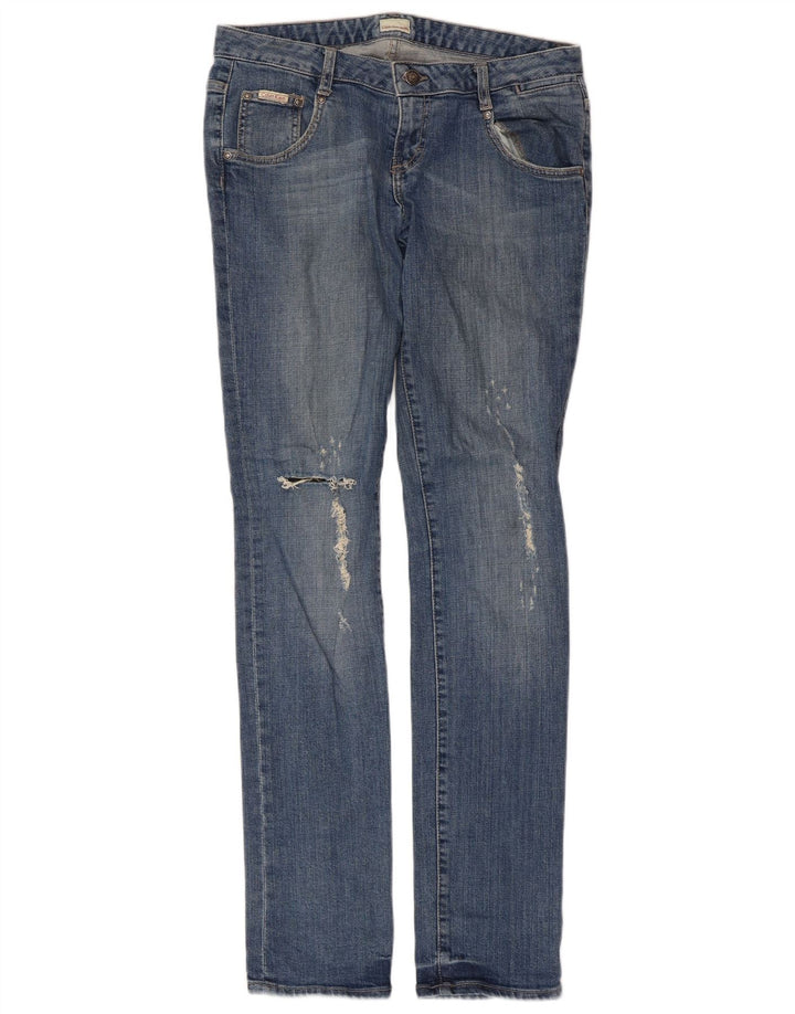 Calvin Klein Damen Distressed Slim Jeans W30 L33 Blaue Baumwolle