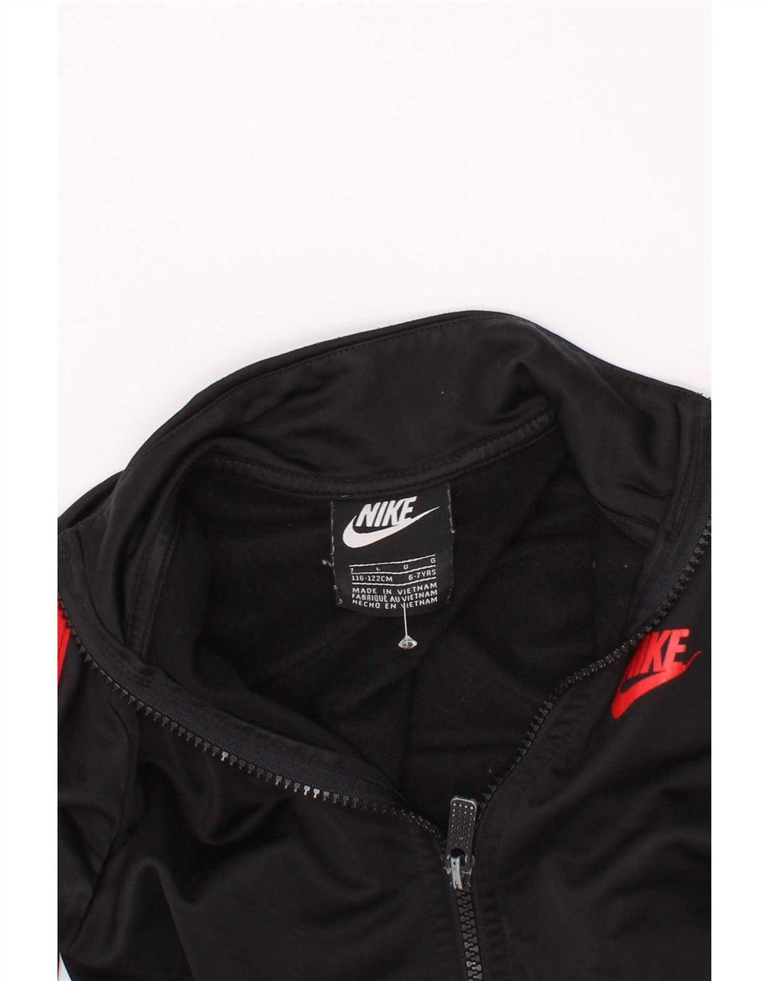 Nike Jungen-Trainingsanzugoberteil mit Grafik, 6–7 Jahre, Größe L, Schwarz, Farbblock