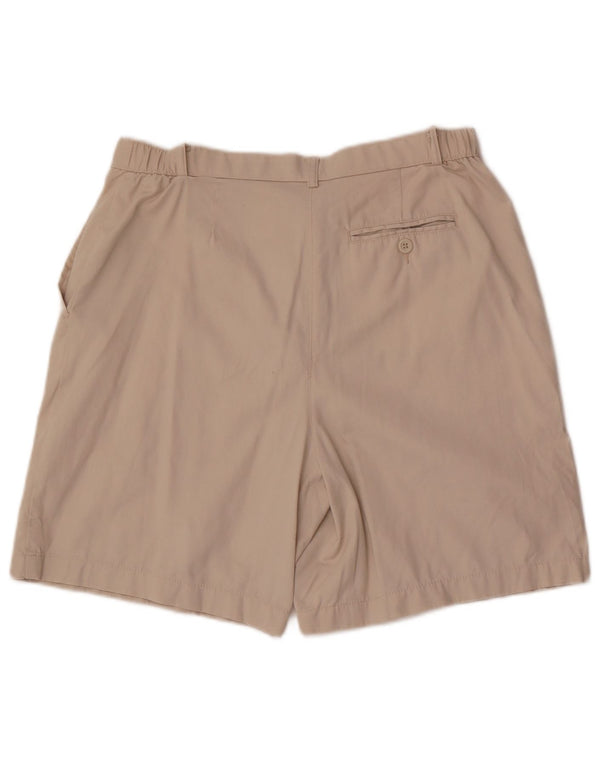 Marks & Spencer Damen-Chinoshorts mit hoher Taille, UK 16, Größe L W30, beige Baumwolle