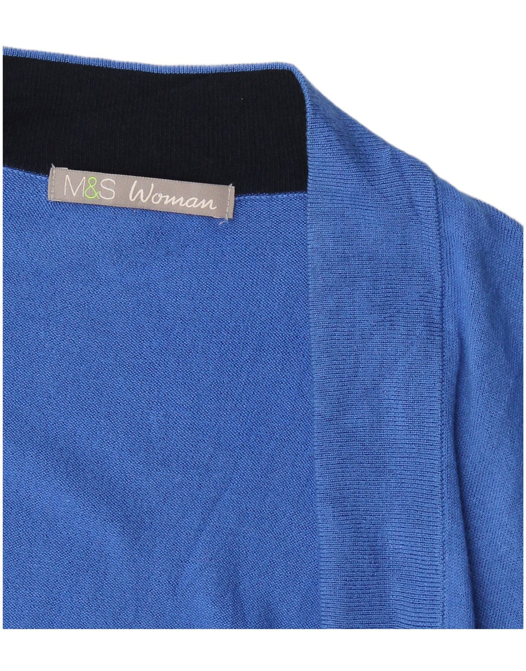 Marks & Spencer Damen-Cardigan mit kurzen Ärmeln, offen, Gr. 16, Blau