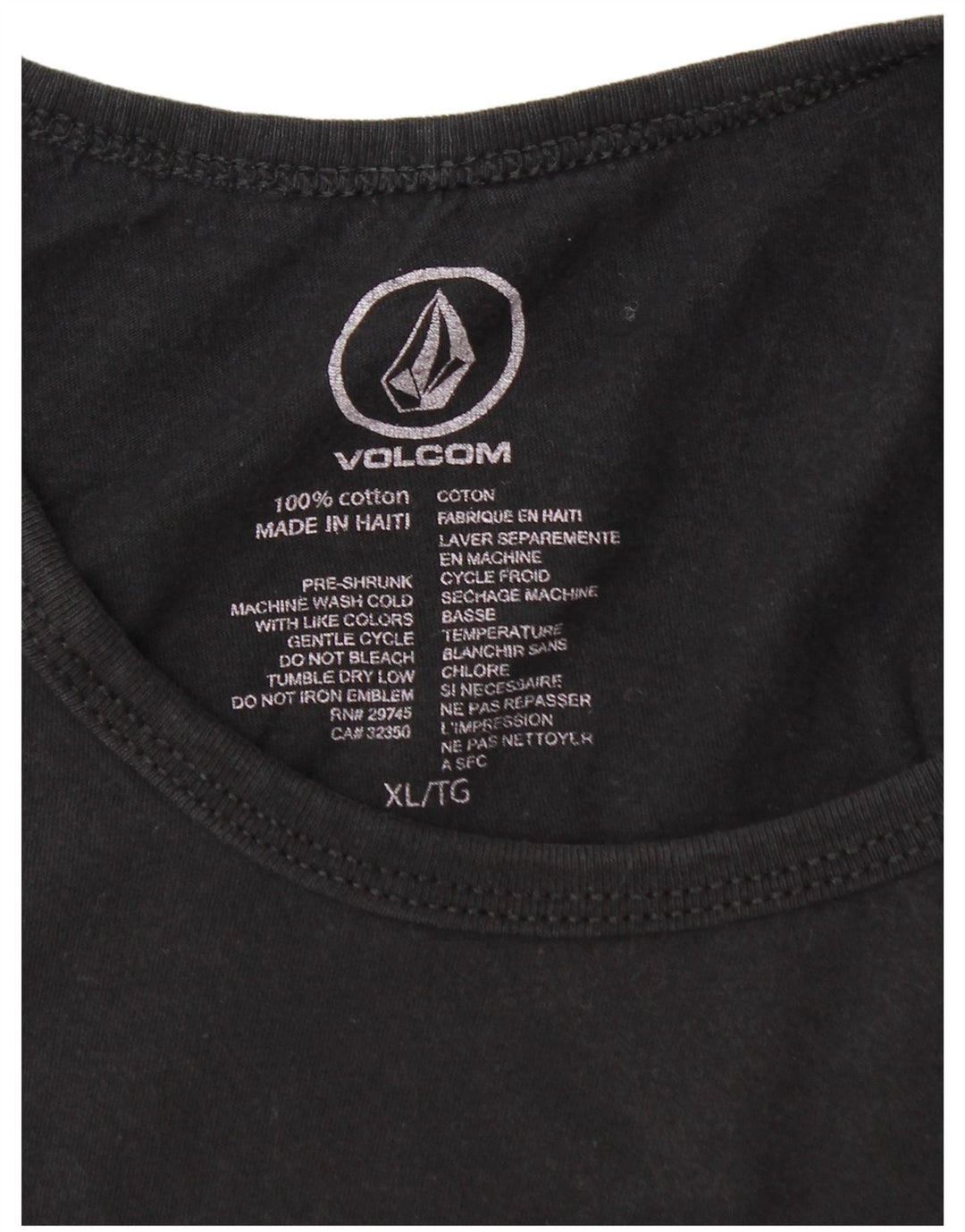 VOLCOM Herren Grafikweste Top XL Schwarz Baumwolle