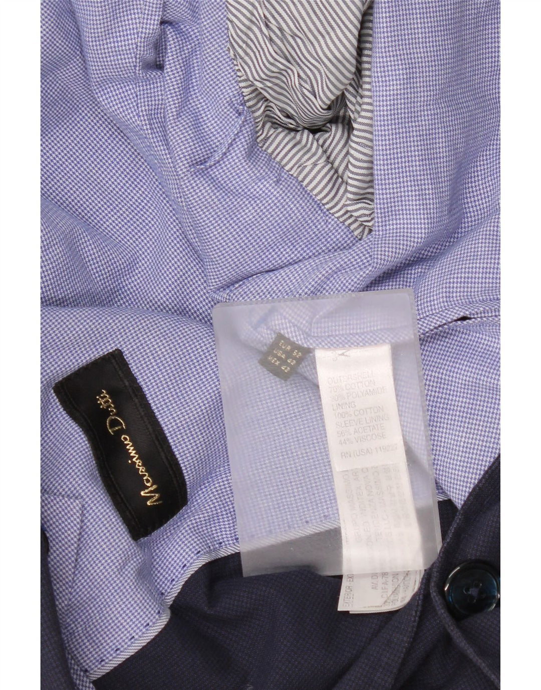 Massimo Dutti Herren-Blazer mit 2 Knöpfen, EU 52, groß, marineblau mit Hahnentrittmuster