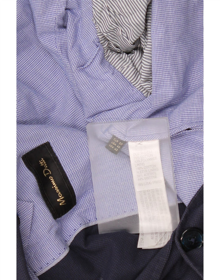 Massimo Dutti Herren-Blazer mit 2 Knöpfen, EU 52, groß, marineblau mit Hahnentrittmuster