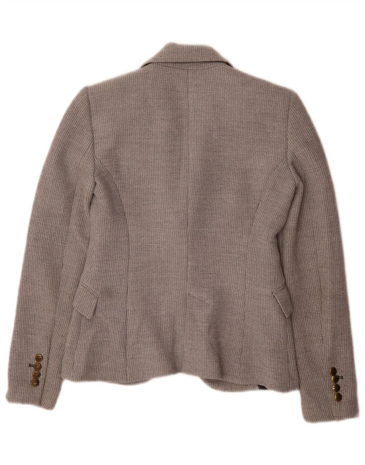 Zara Damen 1-Knopf-Blazerjacke UK 6 XS Graues Polyester