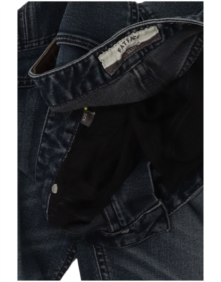 Fat Face Herren Straight Slim Jeans W32 L28 Blaue Baumwolle