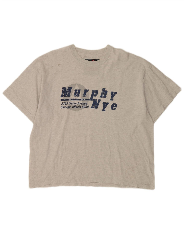 Murphy & Nye Herren Grafik-T-Shirt-Oberteil XL aus grauer Baumwolle