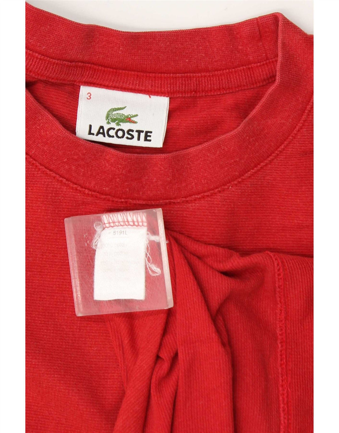 Lacoste Herren T-Shirt Top Größe 3 Kleine rote Baumwolle