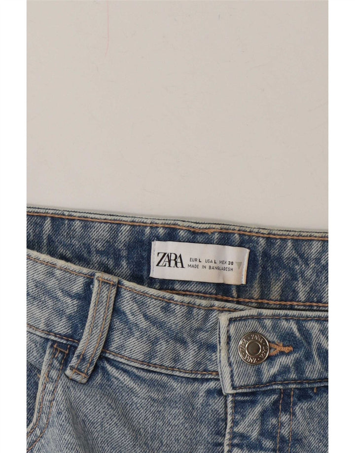 Zara Damen Jeansrock Large W30 Blau