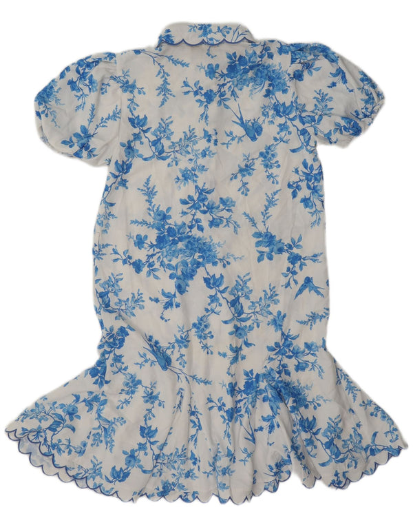 Lipsy Mädchenkleid mit tiefer Taille, 13–14 Jahre, weißes, geblümtes Polyester