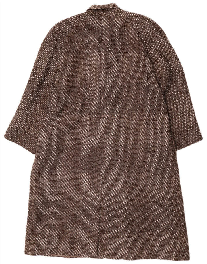 Vintage Damen Mantel EU 44 XL Braun gestreifte Wolle