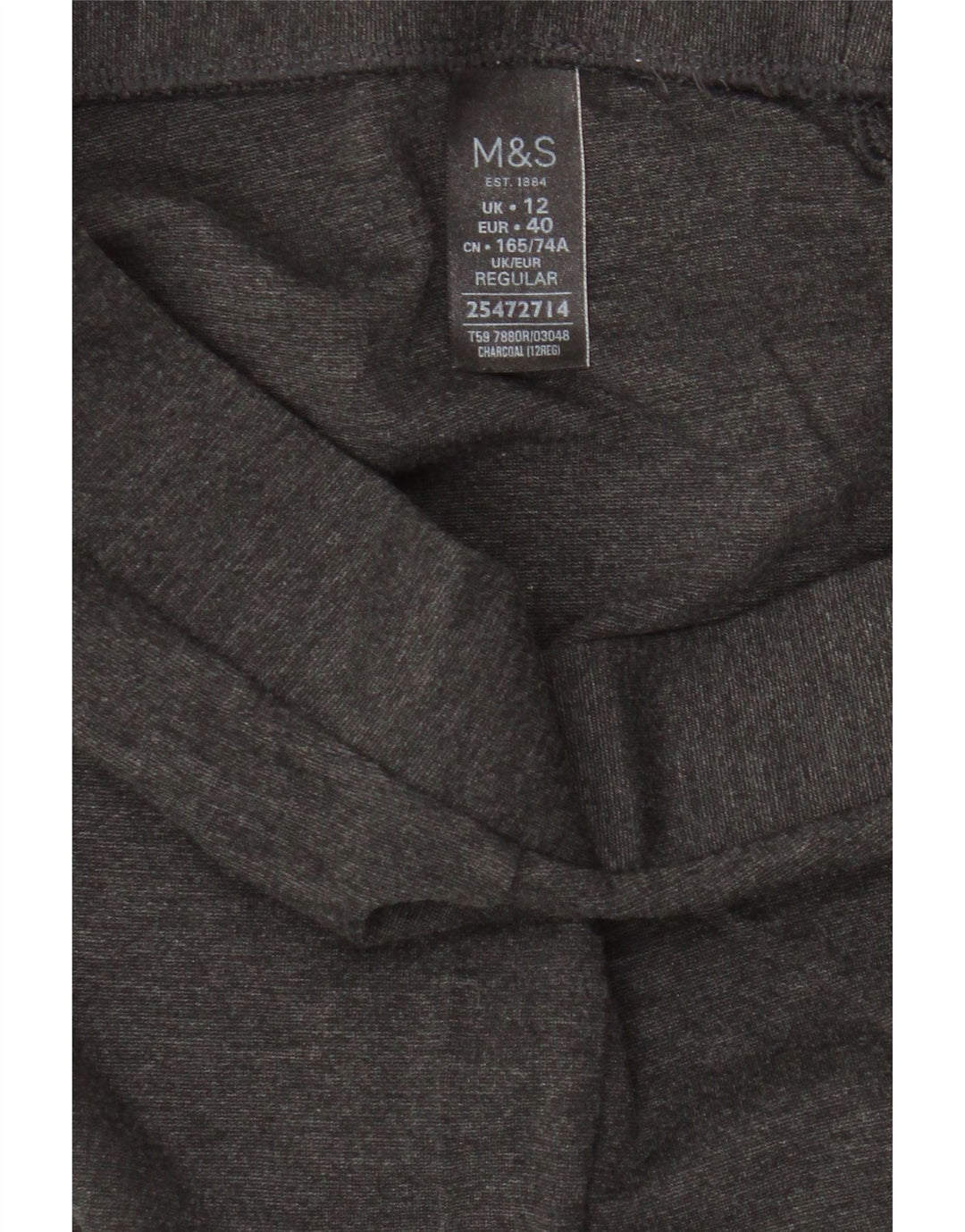 Marks & Spencer Damen Crop Leggings UK 12 Mittelgraue Viskose