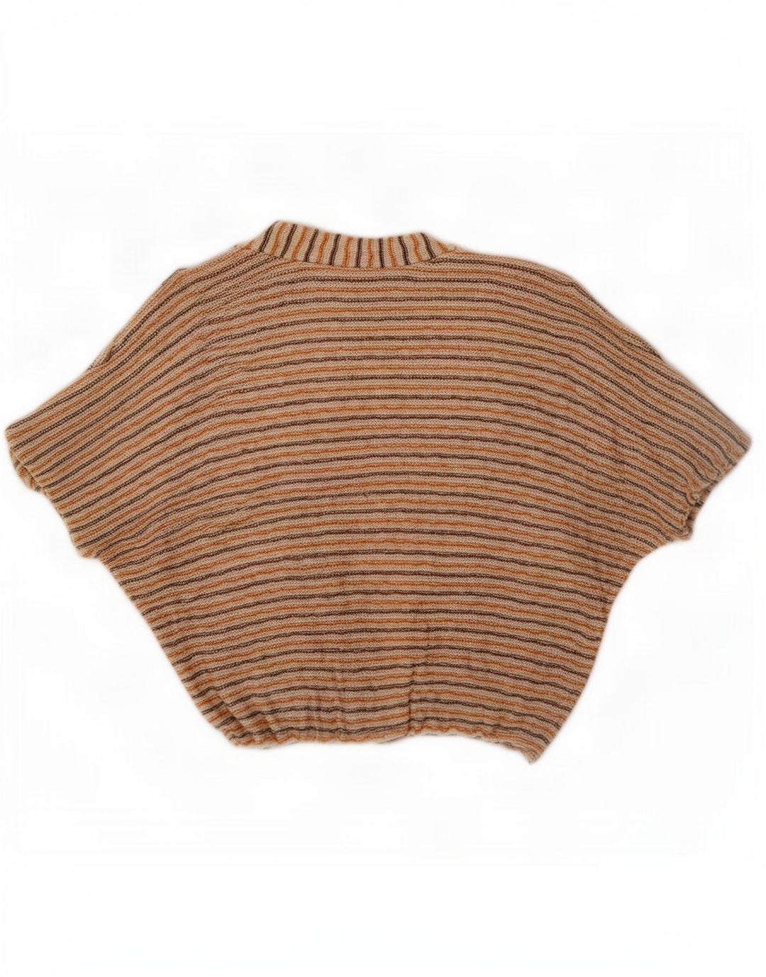 Vintage Damen Crop Cardigan Top EU 40 Mittelbeige gestreift