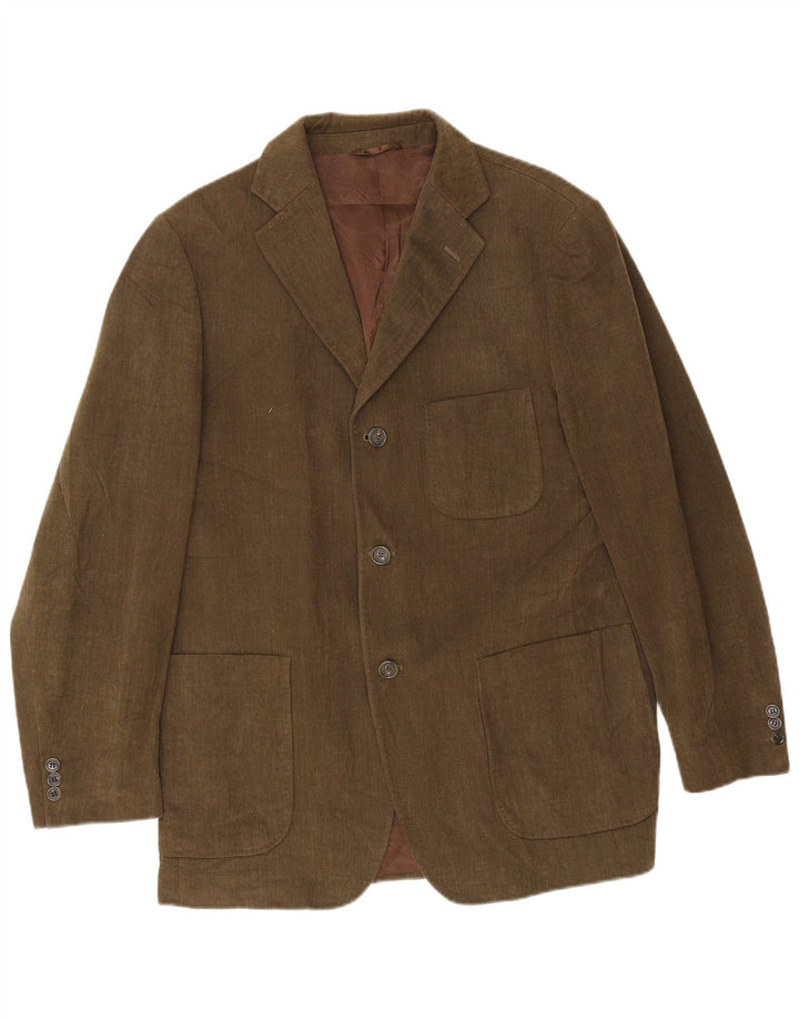Henry Cottons Herren-Blazer mit 3 Knöpfen, IT 54, 2XL, Khaki, Baumwolle