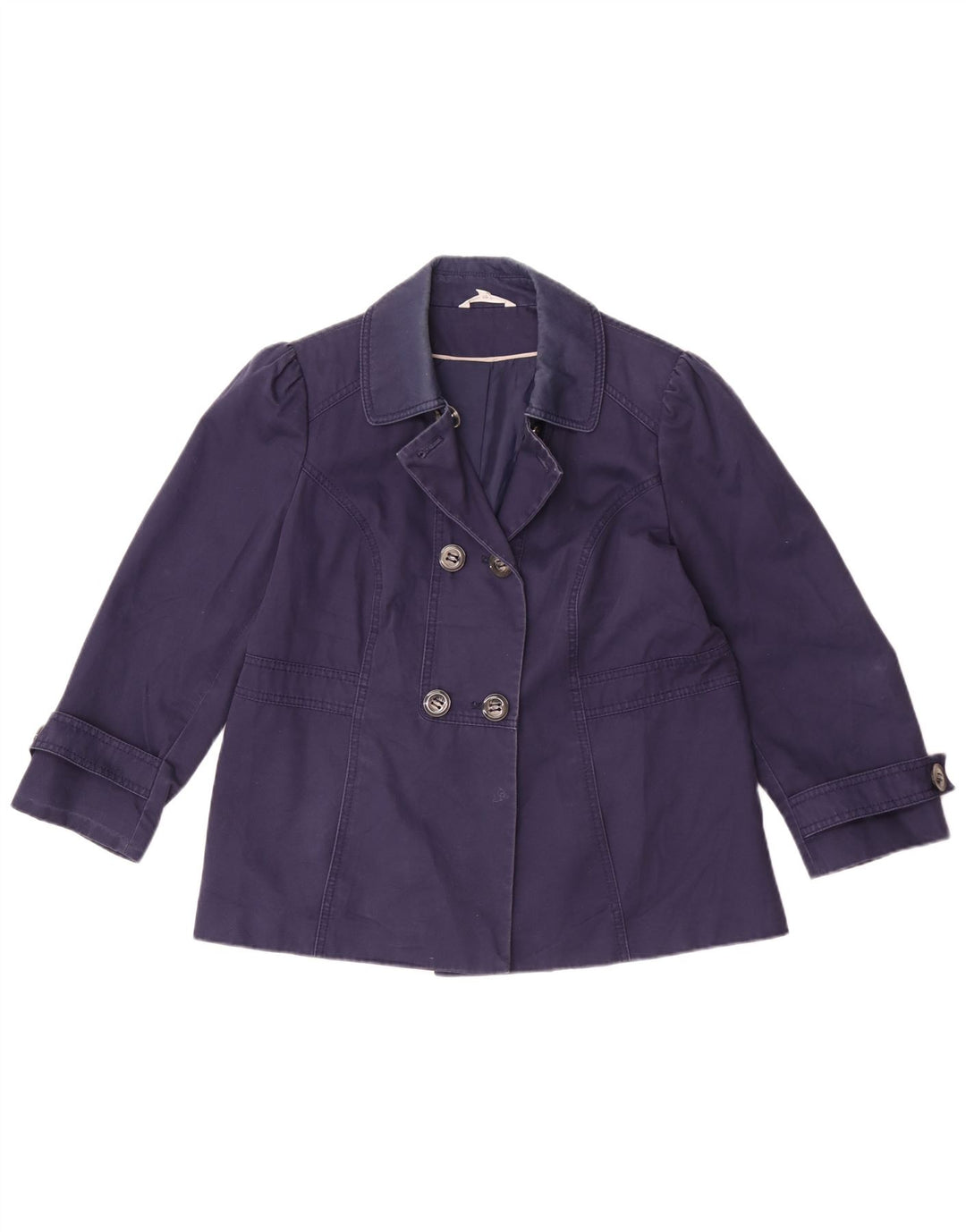 Marks & Spencer Damen Kurzer Trenchcoat UK 14 Mittel Marineblau