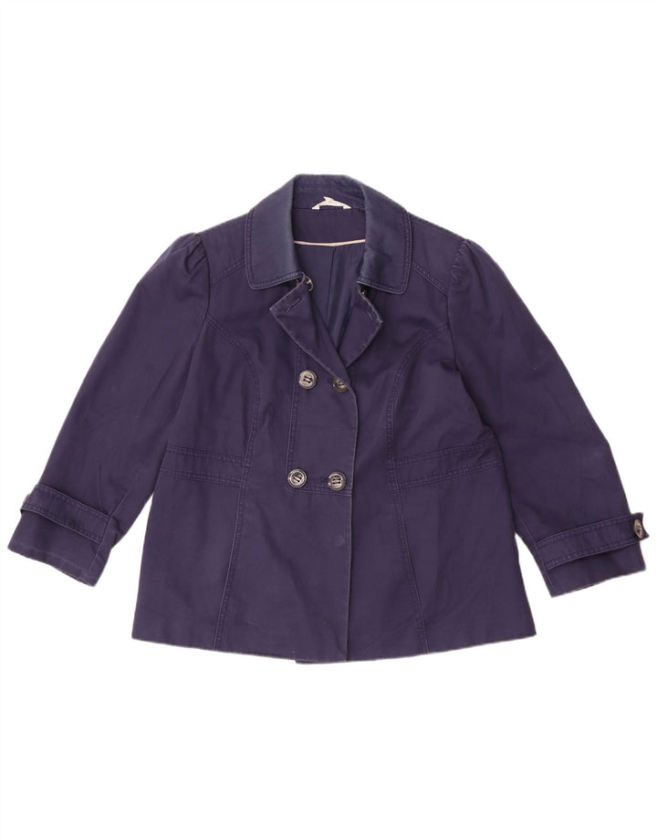 Marks & Spencer Damen Kurzer Trenchcoat UK 14 Mittel Marineblau