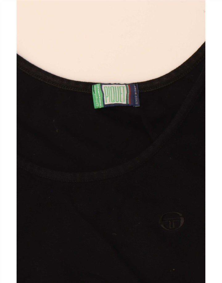 Sergio Tacchini Damen Crop Vest Top UK 10 Small Schwarz