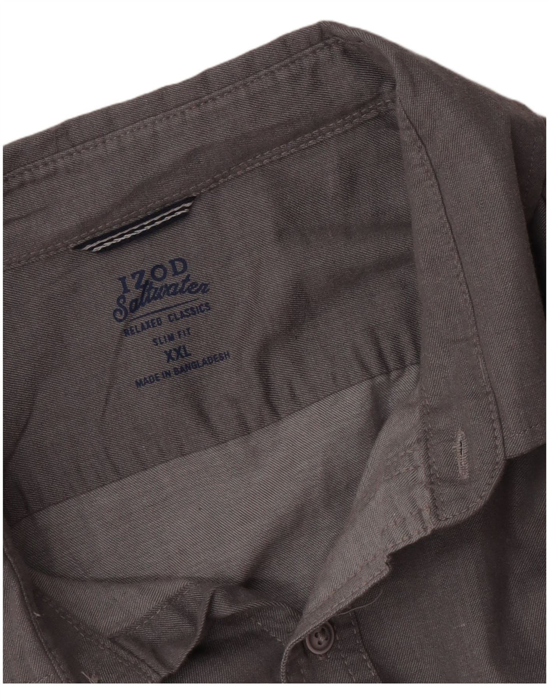 Izod Herren Salt Water Slim Fit Hemd 2XL Grau