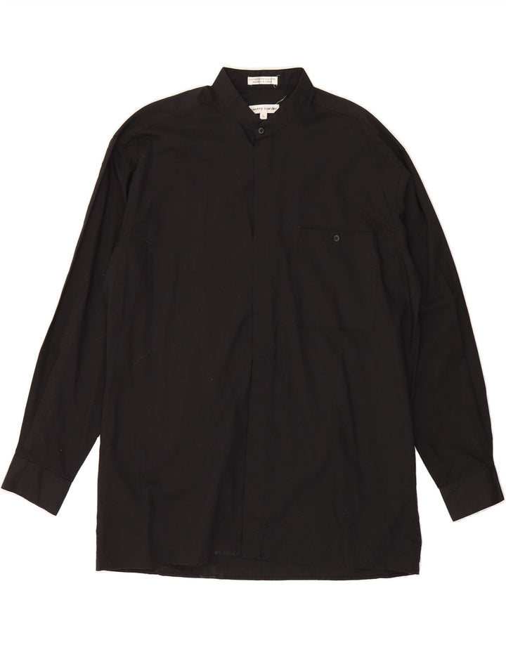 PIERRE CARDIN Mens Shirt Large Black Polyester Vintage Pierre Cardin and Second-Hand Pierre Cardin from Messina Hembry 
