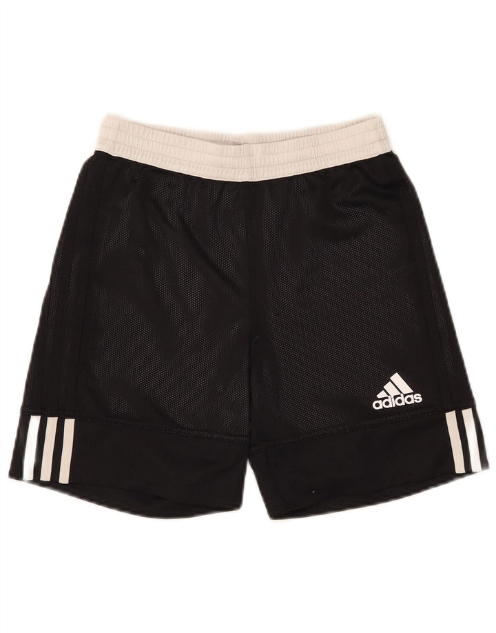 Adidas Sportshorts für Jungen, 11–12 Jahre, schwarzes Colourblock-Polyester