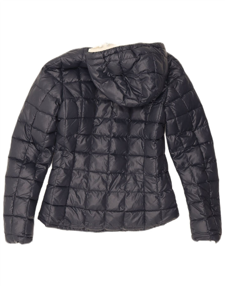 K-Way Damen Kapuzenjacke, wendbar, gepolstert, Gr. 8, Schwarz, Polyamid