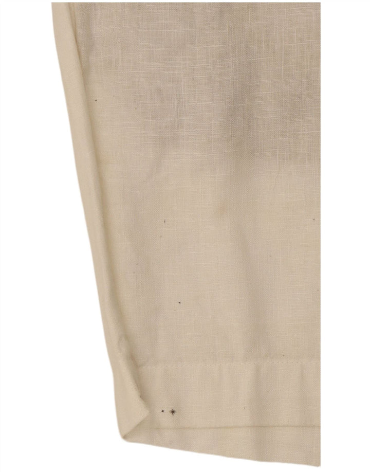 Zara Damen Chino-Shorts, Größe S, W30, weißes Leinen