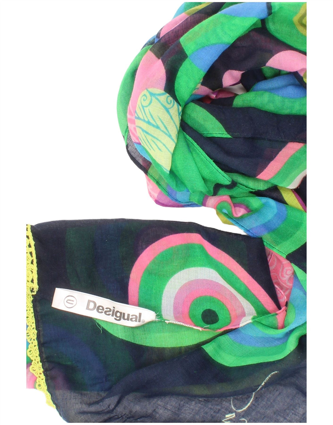 Desigual Damen-Rechteckschal, Einheitsgröße, mehrfarbig, Bohemian-Stil