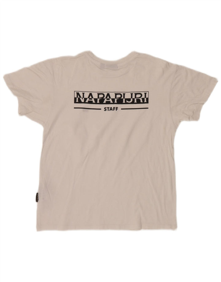 Napapijri Herren-T-Shirt mit Grafik, Größe S, weiße Baumwolle