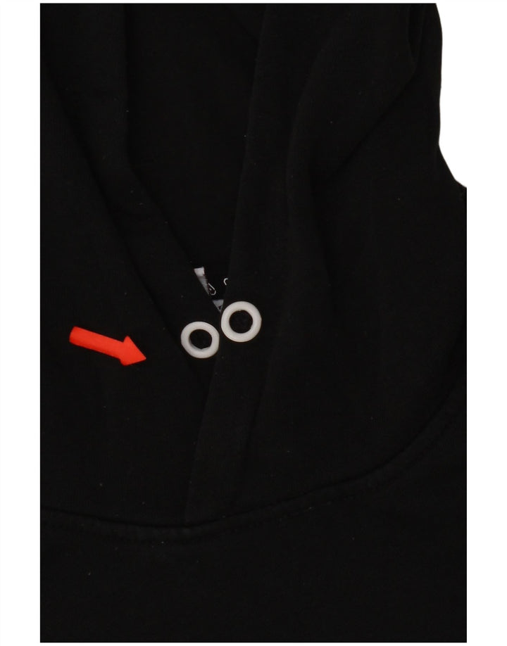 Fila Damen Crop Graphic Übergroßer Kapuzenpullover UK 14 Medium Schwarz