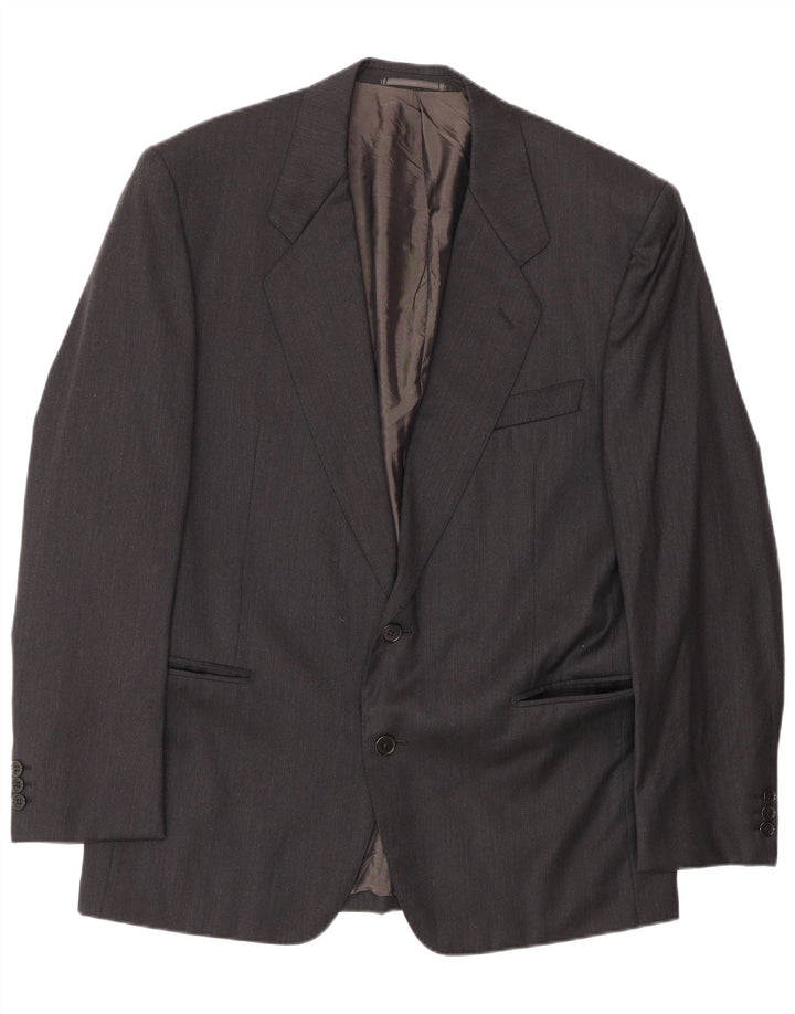 Gianfranco Ferre Herren-Blazer mit 2 Knöpfen, IT 50, große graue Wolle