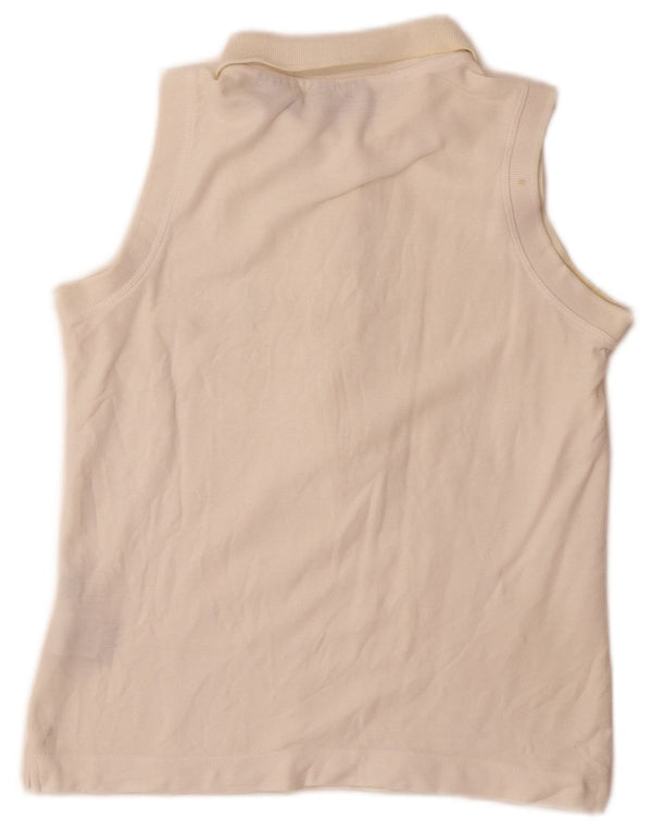 Fila Damen Ärmelloses Poloshirt UK 12 Mittelweiße Baumwolle