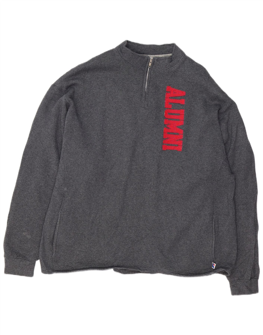 RUSSELL ATHLETIC Herren-Sweatshirt mit grafischem Reißverschluss, 2XL, graue Baumwolle