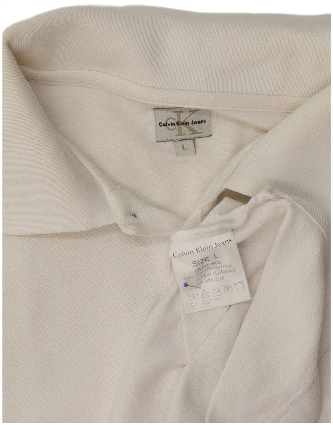 Calvin Klein Jeans Herren-Poloshirt, große weiße Baumwolle