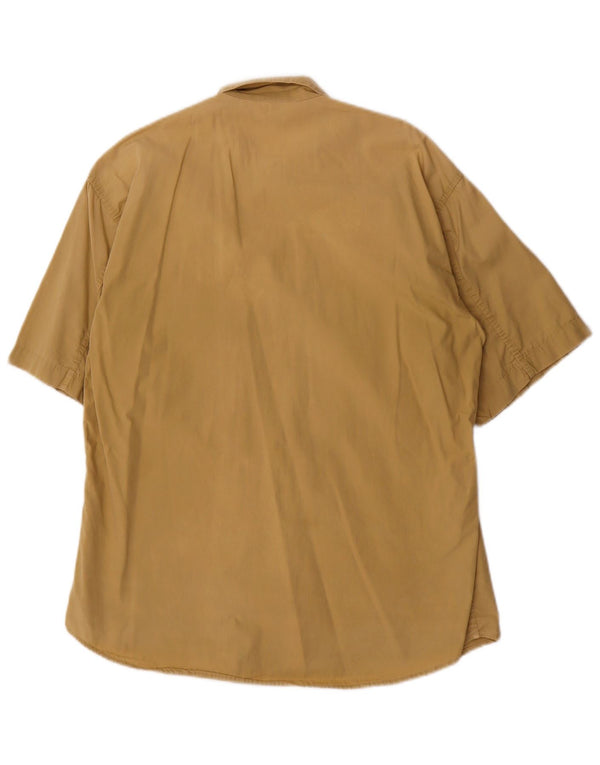 Carrera Herren Kurzarmhemd Small Beige Baumwolle