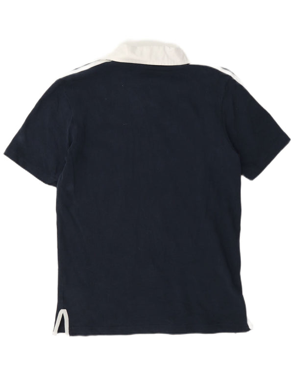 Adidas Herren Italia Poloshirt Small Marineblau Colourblock Baumwolle