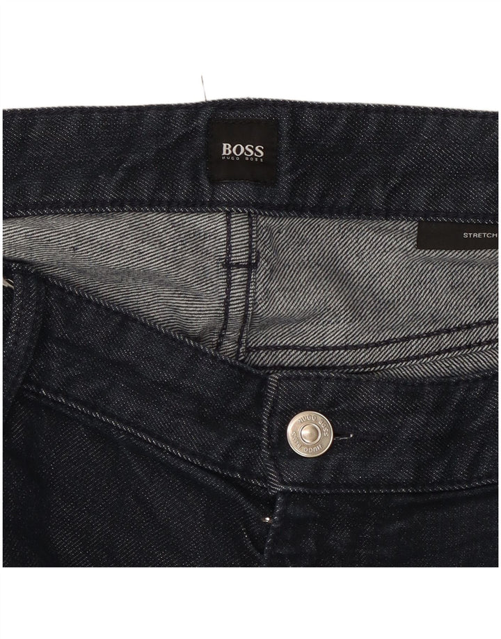 Hugo Boss Herren Stretch Straight Jeans W38 L31 Marineblau