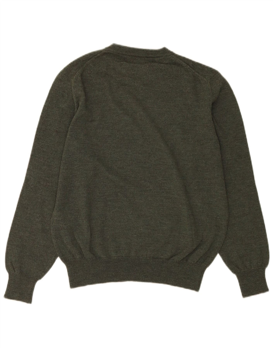 Trussardi Herren-Pullover mit Rundhalsausschnitt, Größe S, grüne Schurwolle