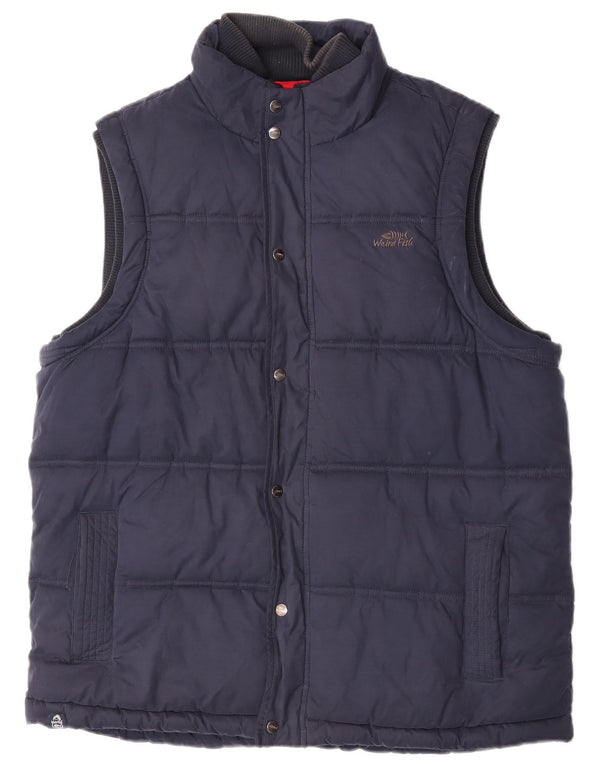 Weird Fish Mens Padded Gilet UK 42 XL Navy Blue Polyester