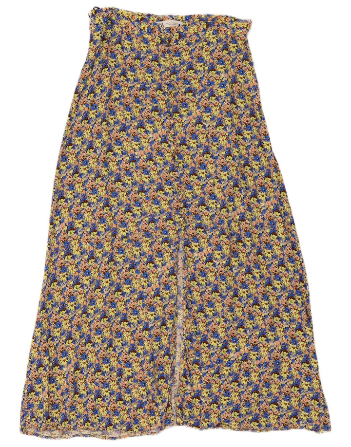 Zara Damen Maxirock Medium W29 Mehrfarbig geblümt