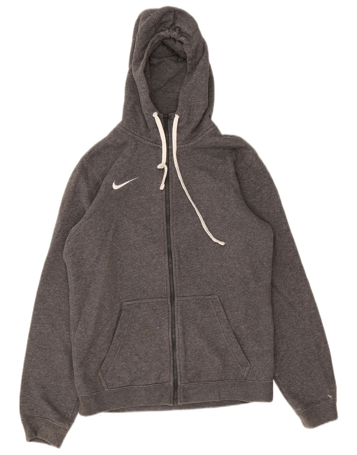 Nike Herren-Kapuzenpullover mit Reißverschluss, klein, graue Baumwolle