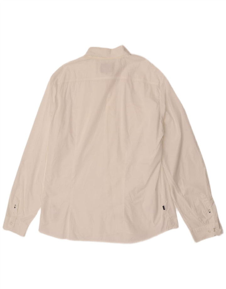 Blauer Herrenhemd 3XL Weiße Baumwolle