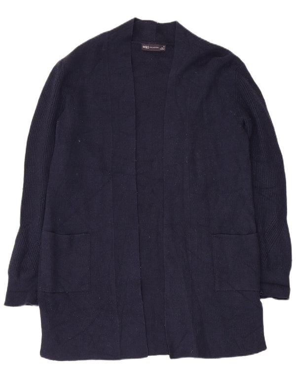 Marks & Spencer Damen Longline-Cardigan-Pullover UK 12 Medium Navy Blue