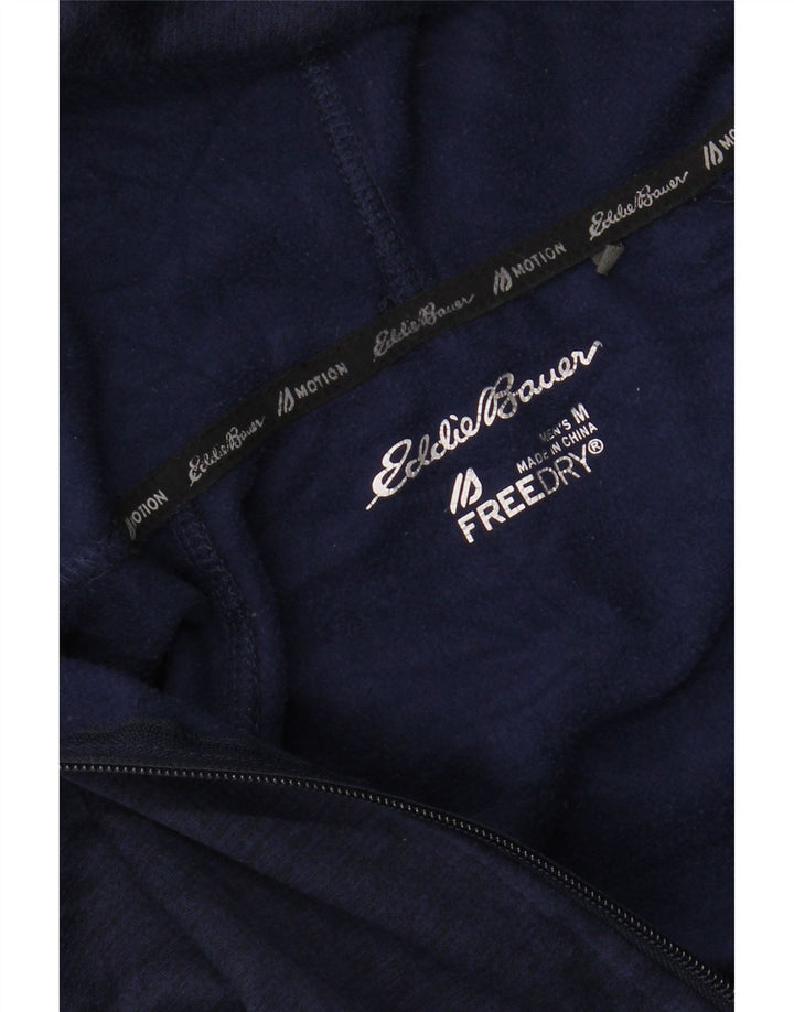 EDDIE BAUER Mens Zip Hoodie Sweater Medium Navy Blue Polyester Vintage Eddie Bauer and Second-Hand Eddie Bauer from Messina Hembry 