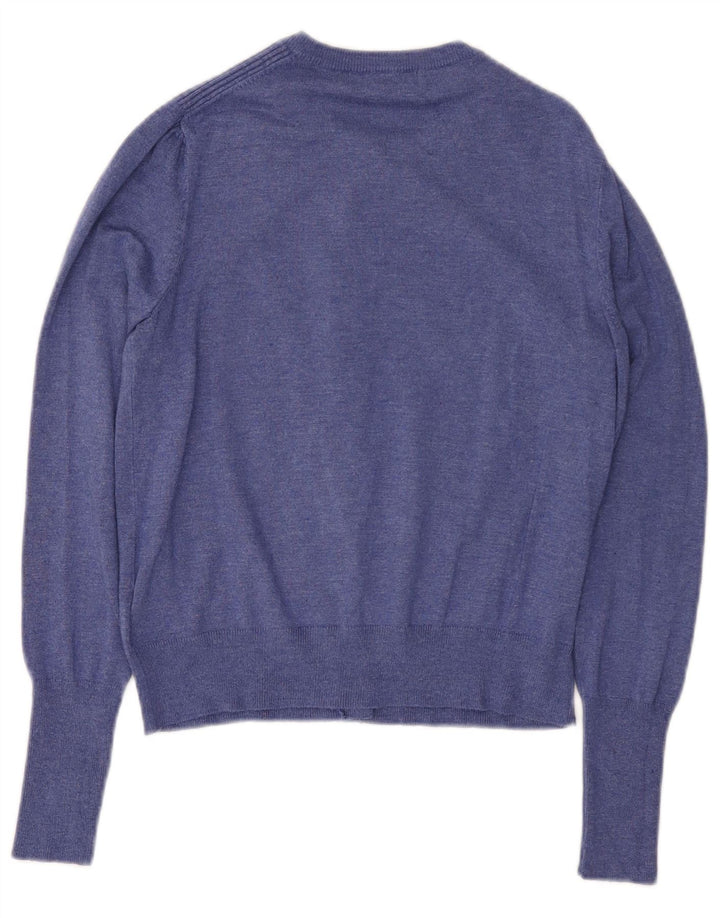 MARKS & SPENCER Damen-Cardigan-Pullover UK 10 Kleine blaue Viskose