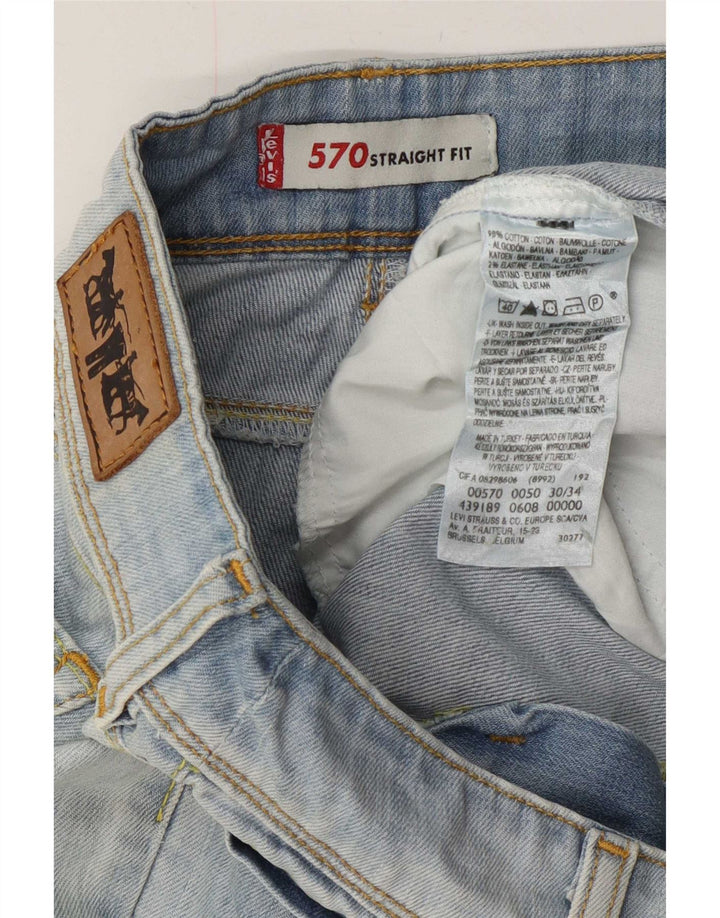 Levi's Damen 570 Straight Jeans W30 L28 Blaue Baumwolle