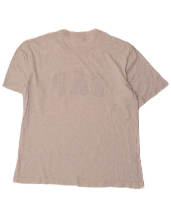 Gap Grafik-T-Shirt-Oberteil für Herren aus mittelgrau gesprenkelter Baumwolle
