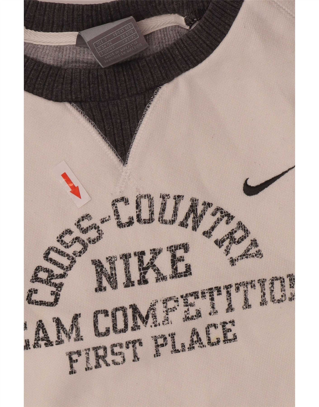 Nike Womens Graphic Sweatshirt Pullover UK 8/10 Small Weiß Farbblock