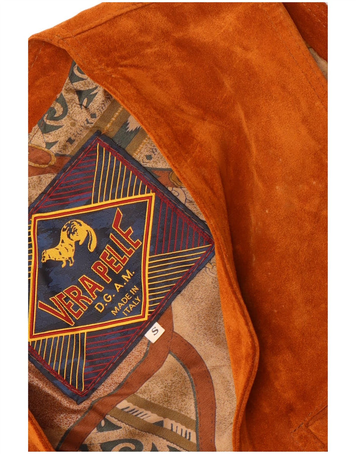 Vintage Herren Wildlederweste Kleines braunes Leder