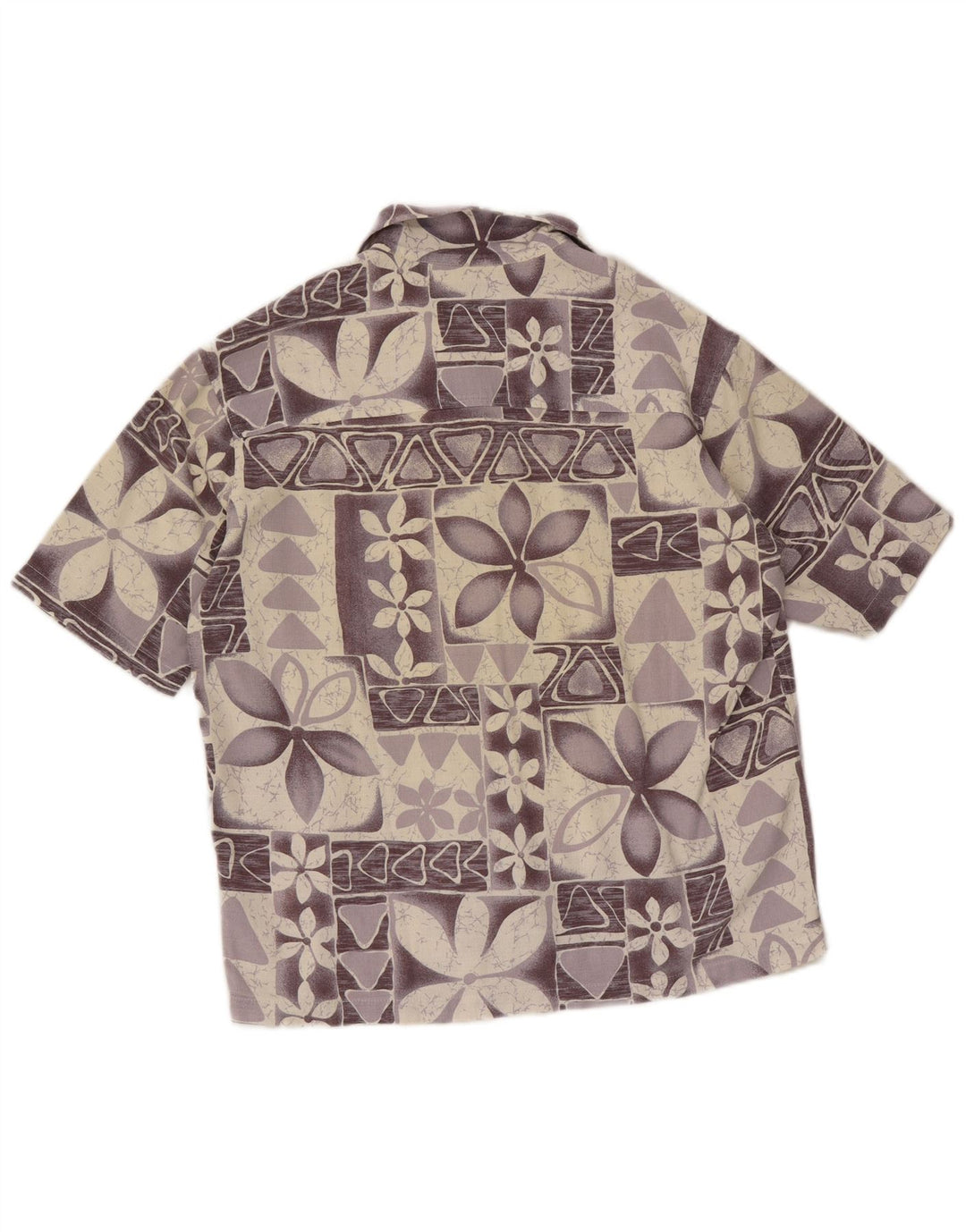 Unlimited Herren-Kurzarmhemd Mittellila mit Blumenmuster